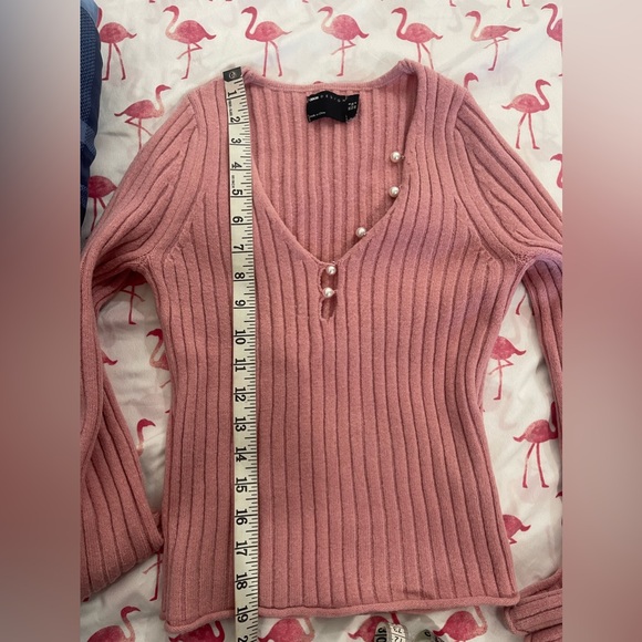 ASOS Scoop Neck Sweater with Pink Pearls - Picture 6 of 6